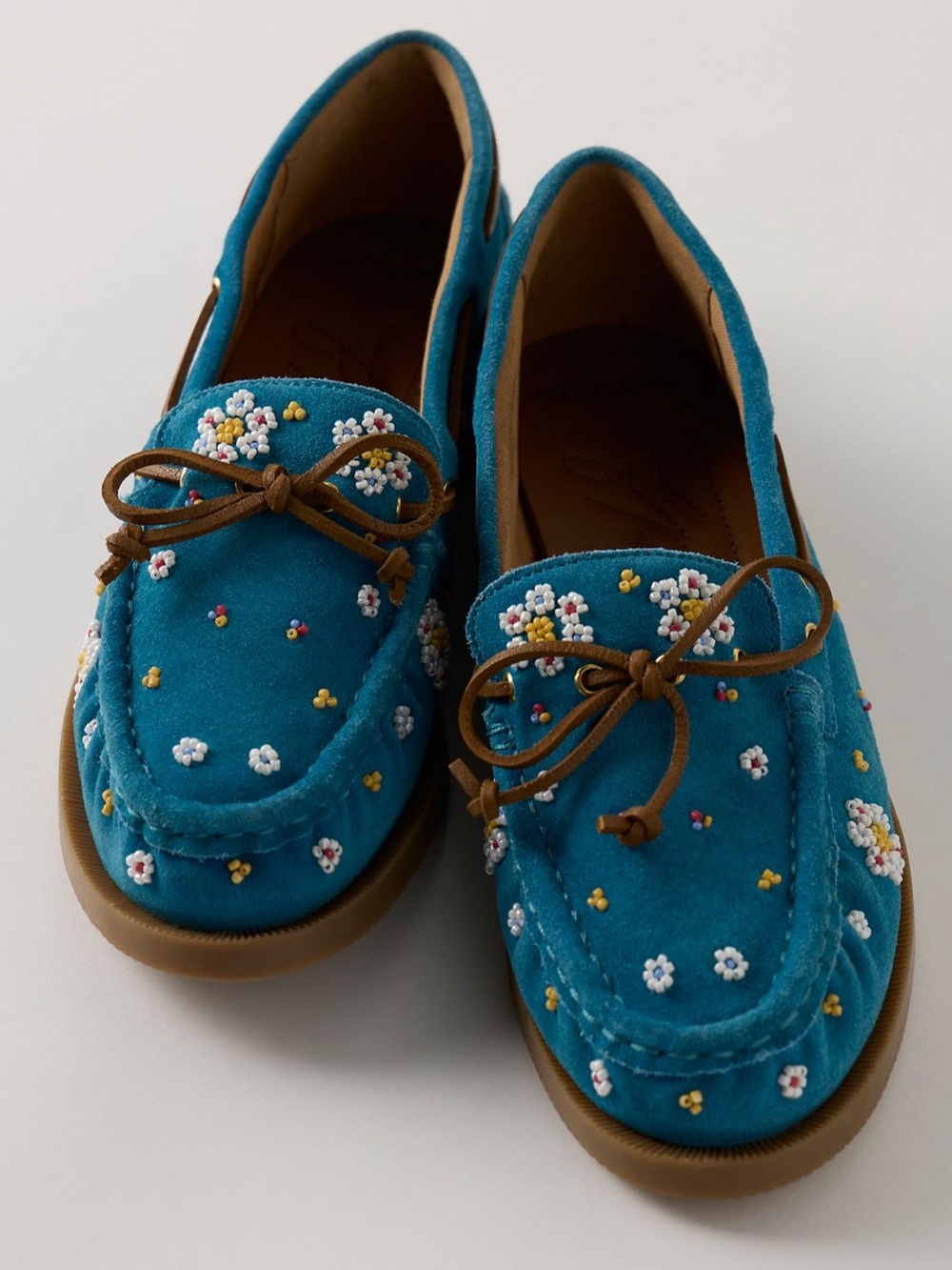 New Free People sandy seed beaded boat shoes